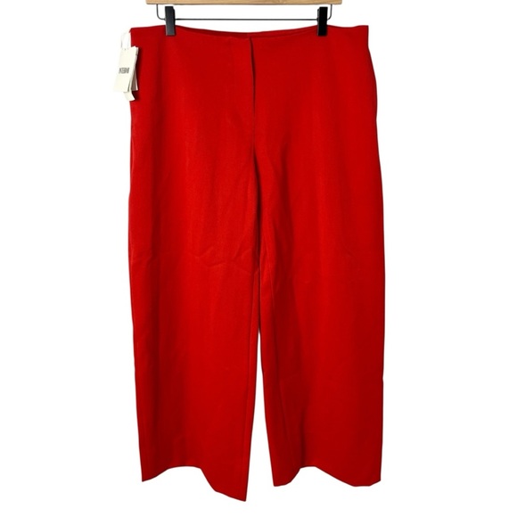 Interior The Clement Trousers Red Wide Leg Ankle Pants Size 8 Wool - Picture 2 of 10